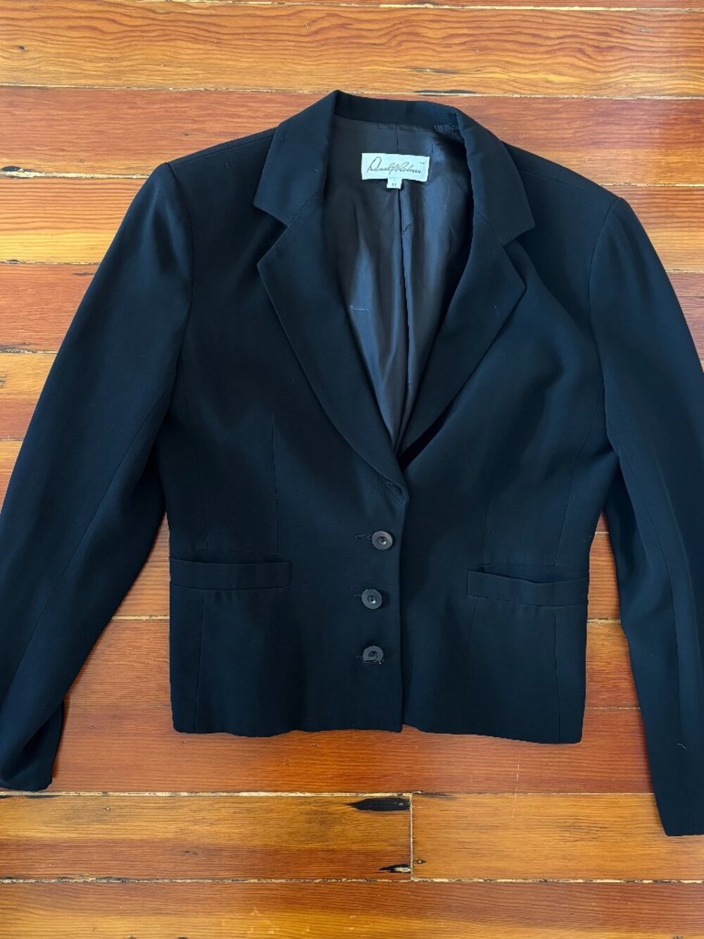 Daniel & Rebecca Vintage Made in USA Minimalist Black 3 Button Blazer